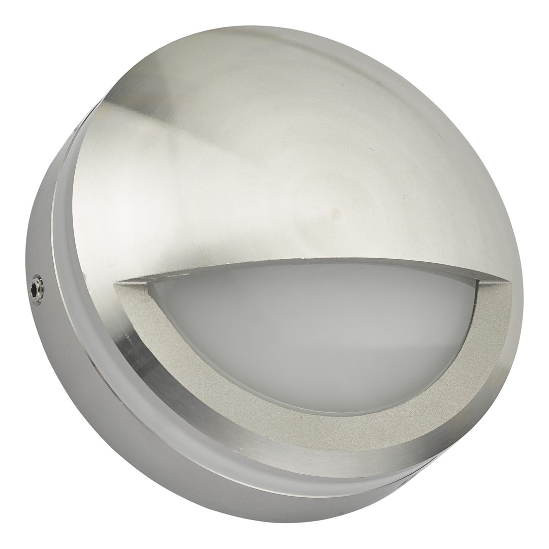 Cotman Brushed Aluminium 10cm H Hard Wired Integrated LED Outdoor Wall Lantern