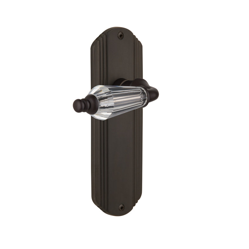 Deco Plate Privacy (Bed & Bath) with Parlour Lever, 2.75", Oil-Rubbed Bronze