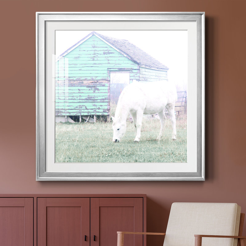 High High Horse II - impression encadrée sur papier, Encadrement argenté, H 26,5 po x l 26,5 po x P 1,5 po