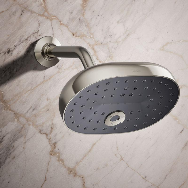 Statement™ Oval Multifunction Showerhead with Katalyst Air-Induction Technology, Vibrant Polished Nickel