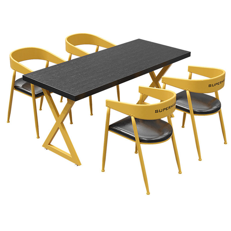 Table et chaises de style industriel, H 29,53 po x L 62,99 po x l 27,56 po