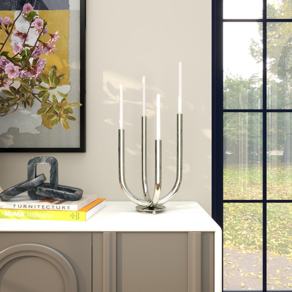 Bianca Stainless Steel Candelabra