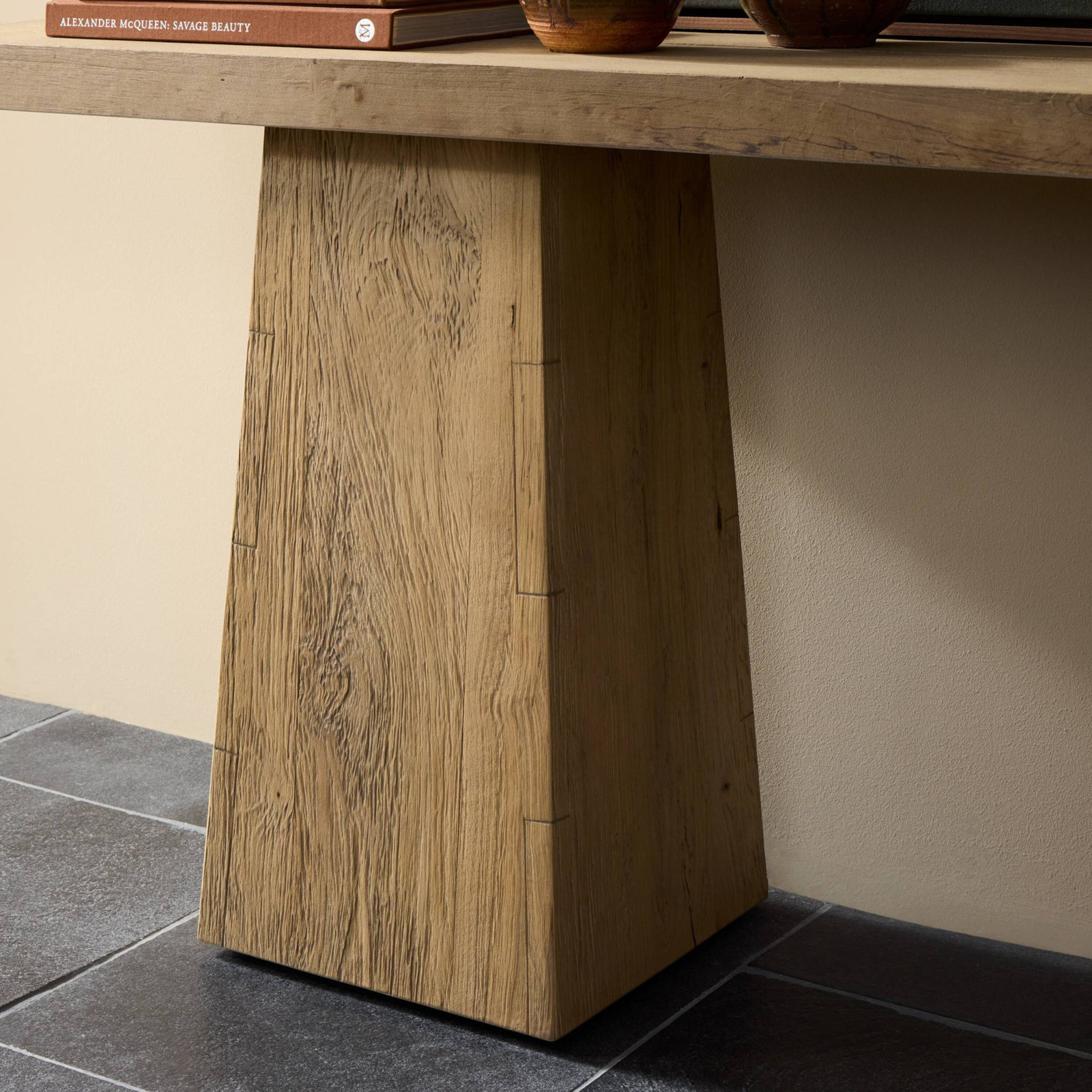 70'' Console Table, Bleached Alder