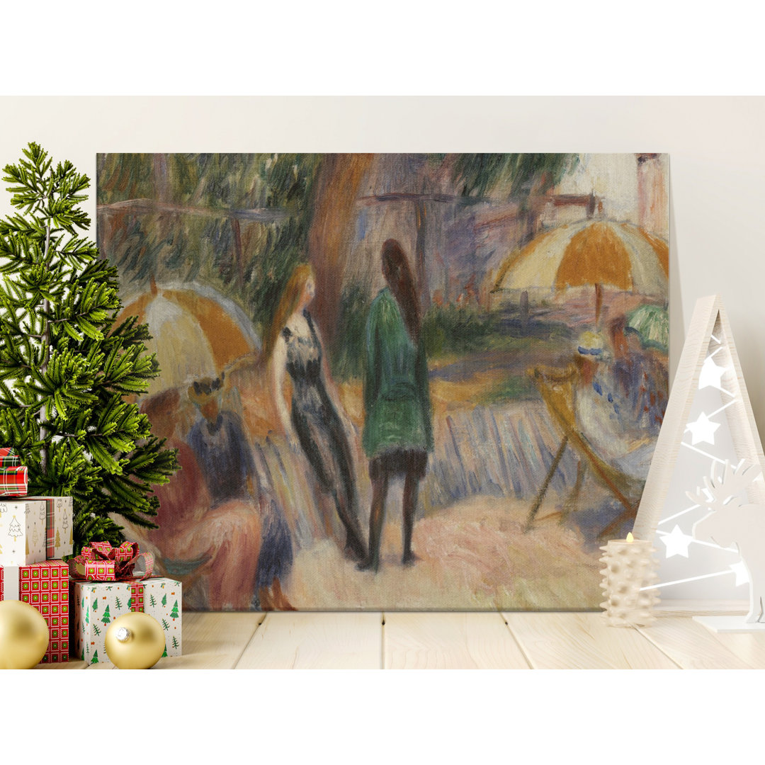 Impressionist Beach Scene Canvas Wall Art, People on Beach, Gallery Wrapped Matte Print, Ready to Hang, Archival Quality, Modern decor