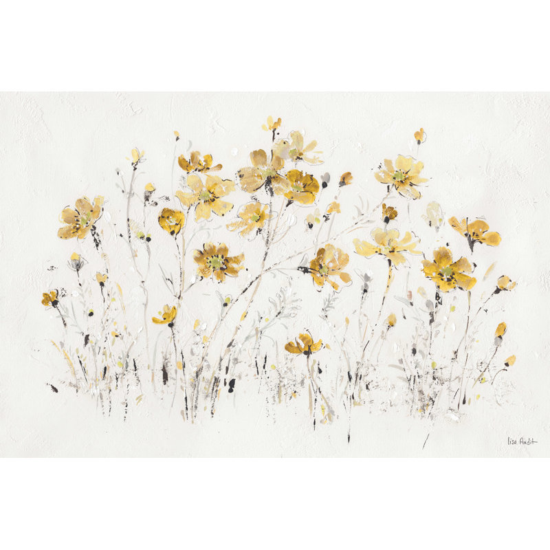 Fleurs sauvages I jaune, H 32 po x l 48 po