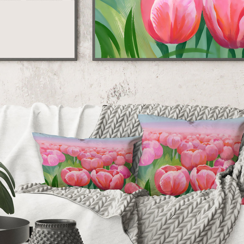 Housse et insert de coussin carré Field of Tulips, 18" x 18"