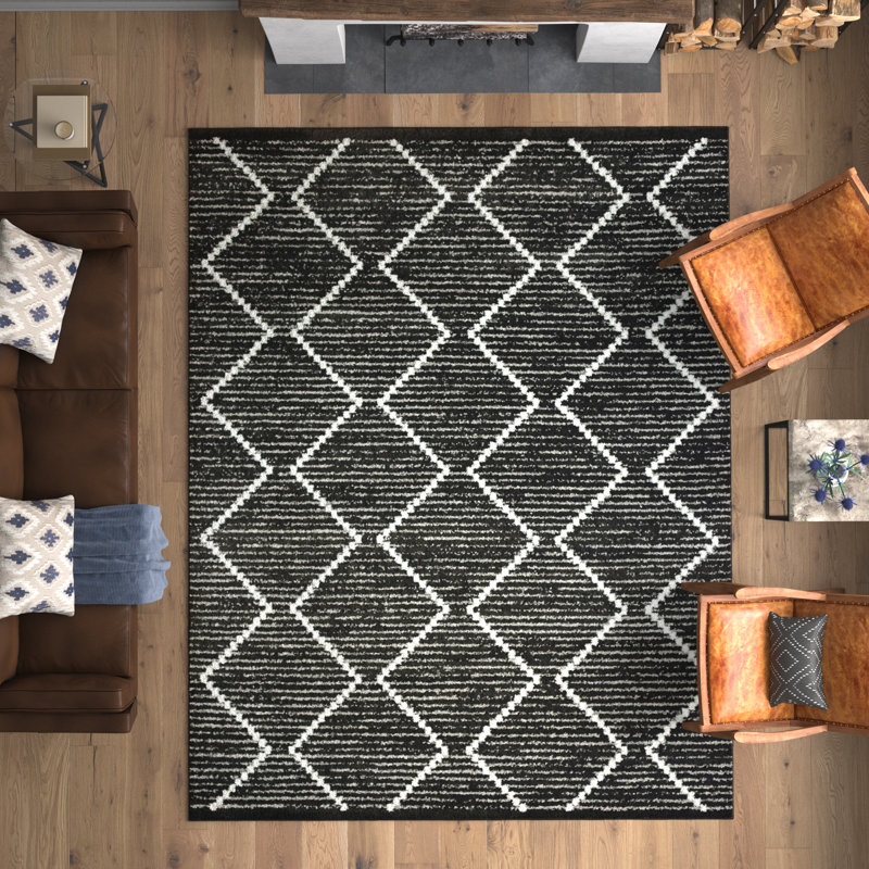 Tapis à motif géométrique Dedham, Rectangle 6 pi 7 po x 9 pi