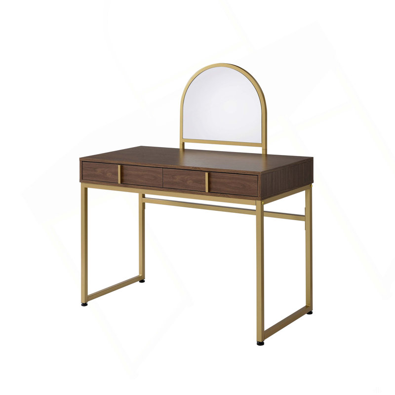 Bureau de meuble-lavabo avec miroir et plateau à bijoux Finish