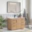 Meuble-lavabo simple 48 po avec plateau en pierre et miroir Cloverfield-93496089-93496091
