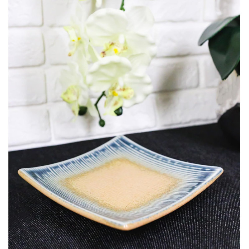 Ensemble de 5 assiettes à dessert carrées Ao Nagashi L 5,5 po