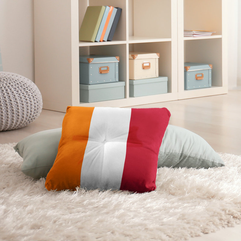  Coussin de sol touffeté, 26 po x 26 po, Blanc