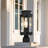 Modern 1-Light Black Metal Outdoor Weather Resistant Pier Mount Light Post Lantern