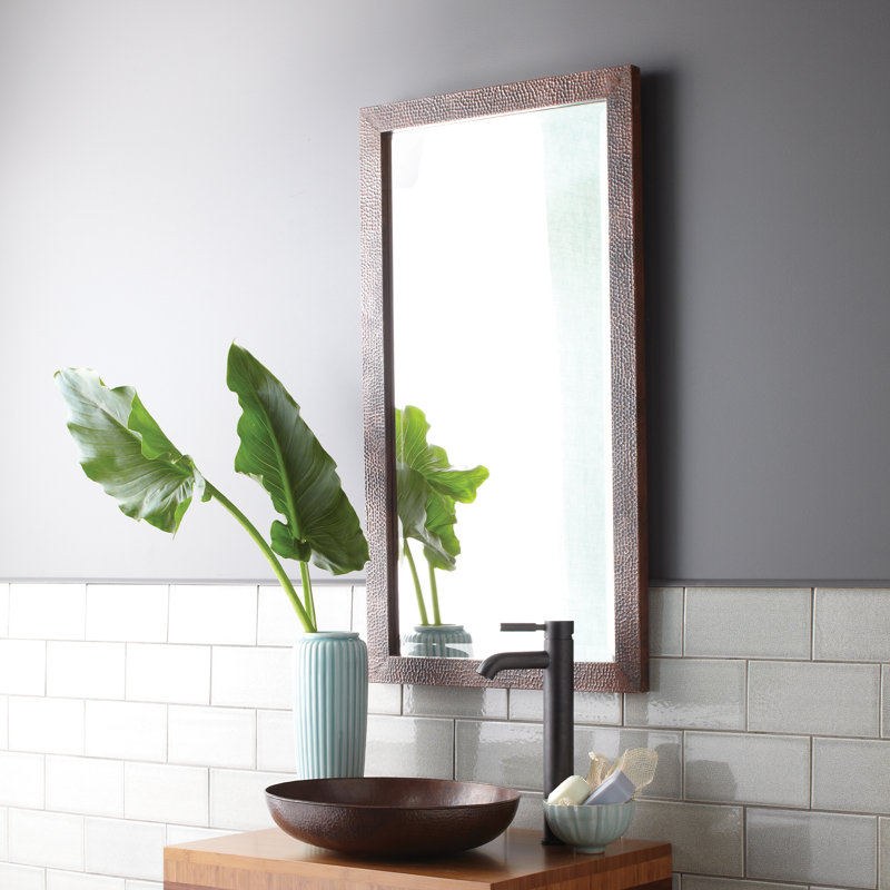 Rustic Beveled Bathroom/Vanity Mirror, 40" H x 28" W