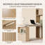 Bureau assis-debout électrique en L de 152 cm (60 po) avec tiroirs verrouillables, poste de travail à hauteur réglable avec armoires verrouillables, port USB, portes coulissantes cannelées, plusieurs tiroirs, multiprise, 4 réglages mémorisables, système d'ancrage anti-basculement, écrou de décharge léger-1230071486
