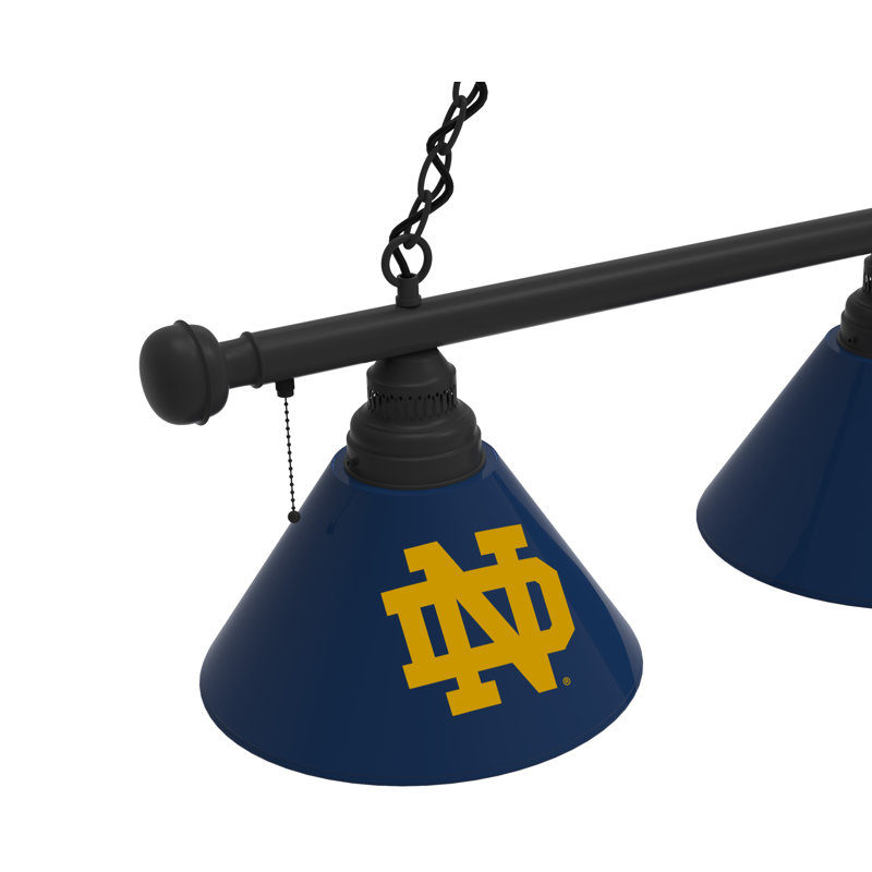 3 - Light Pool Table Lights Pendant, Black, Notre Dame Fighting Irish (ND)