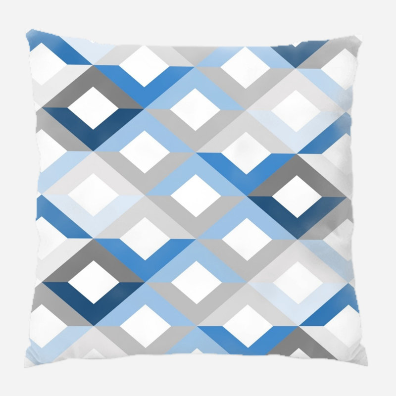 Geometric Microsuede Reversible Throw Pillow, Blue