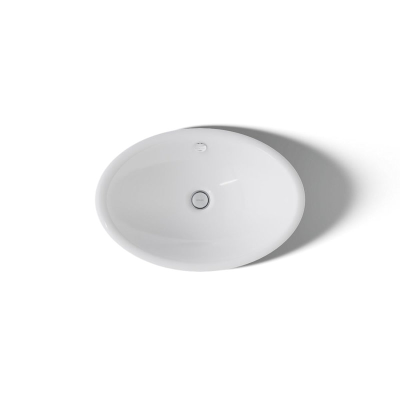 Iron Plains™ Metal Oval Vessel Bathroom Sink with Overflow, White