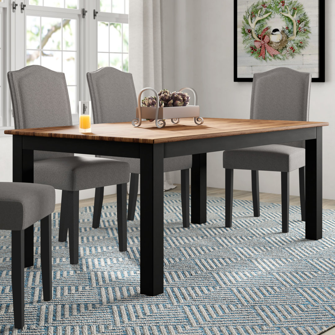 Biyron Solid Wood Base Dining Table Lark Manor™