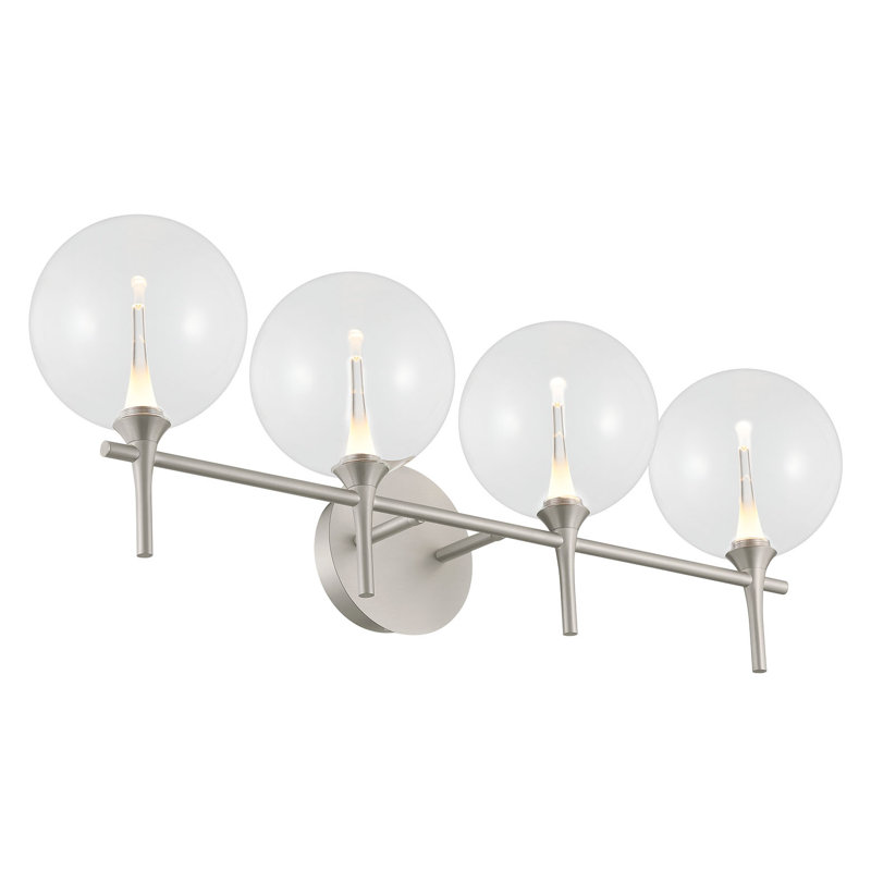 Meuble-lavabo Iissa, 4 Lt, verre, Clair, Nickel satiné