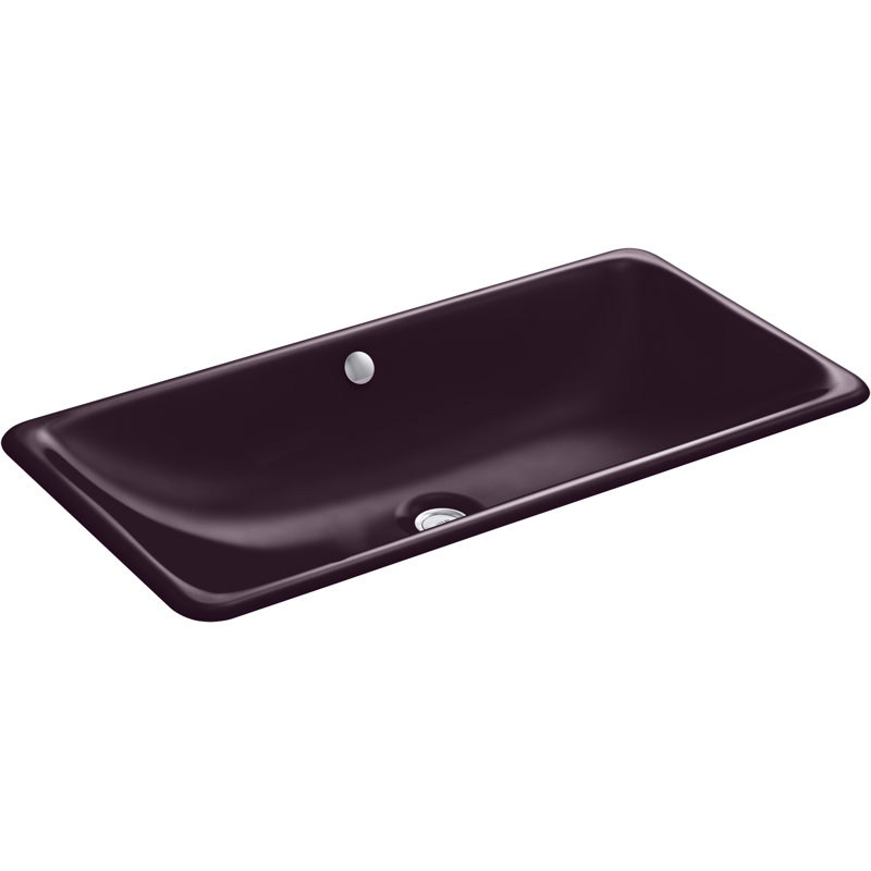 Iron Plains Trough Rectangle Drop-in/under-mount Bathroom Sink, Black Plum