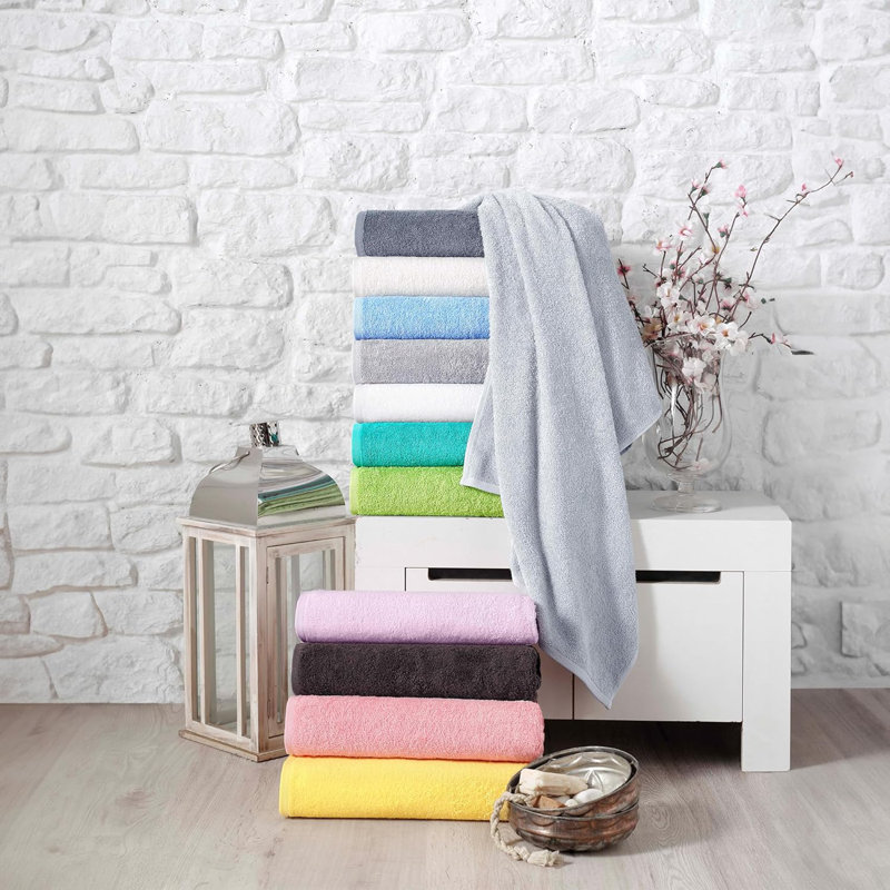 Premium 100% Cotton Bath Towels Set of 2 Super Soft & Absorbent Towels for Kids & Babies 30"x56" Luxurious Comfort, Gray