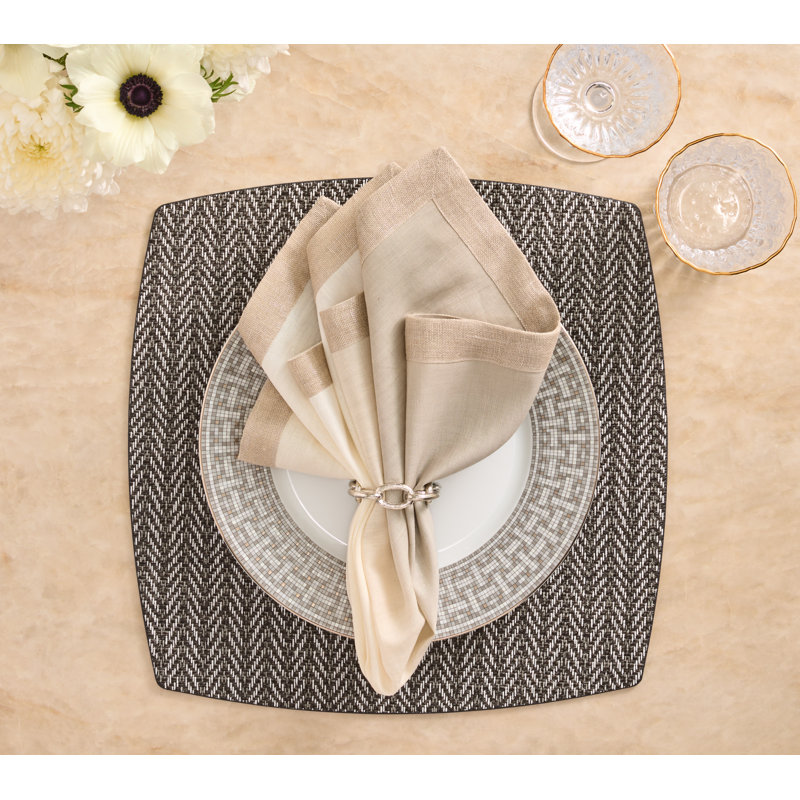 Twill Placemat, Black/White