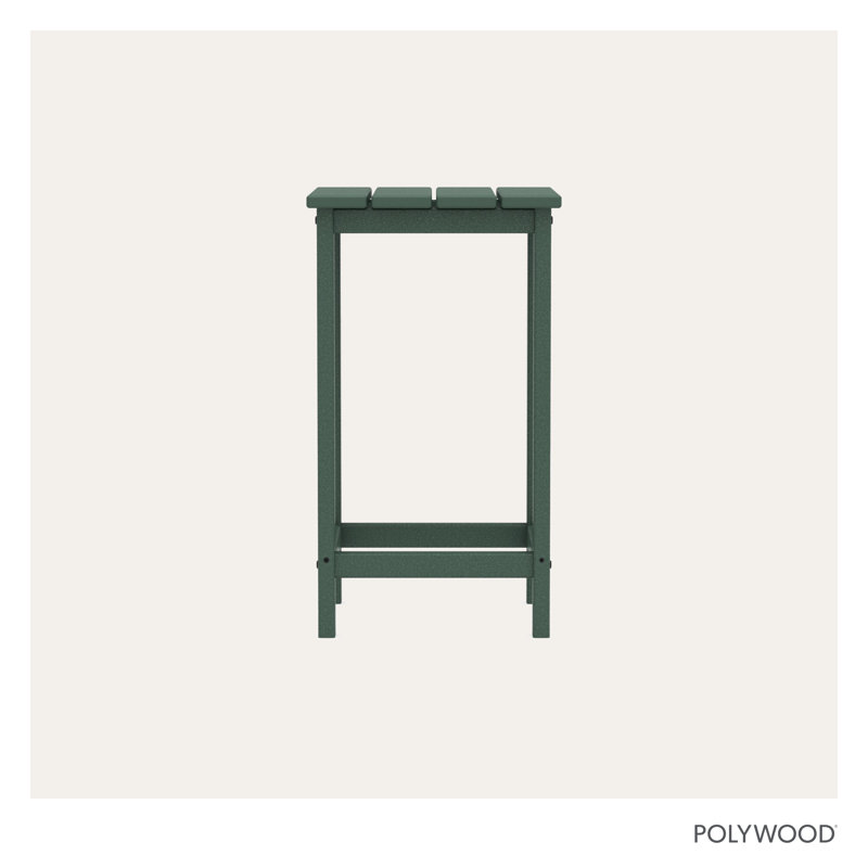 POLYWOOD Long Island 26" Counter Side Table, Green