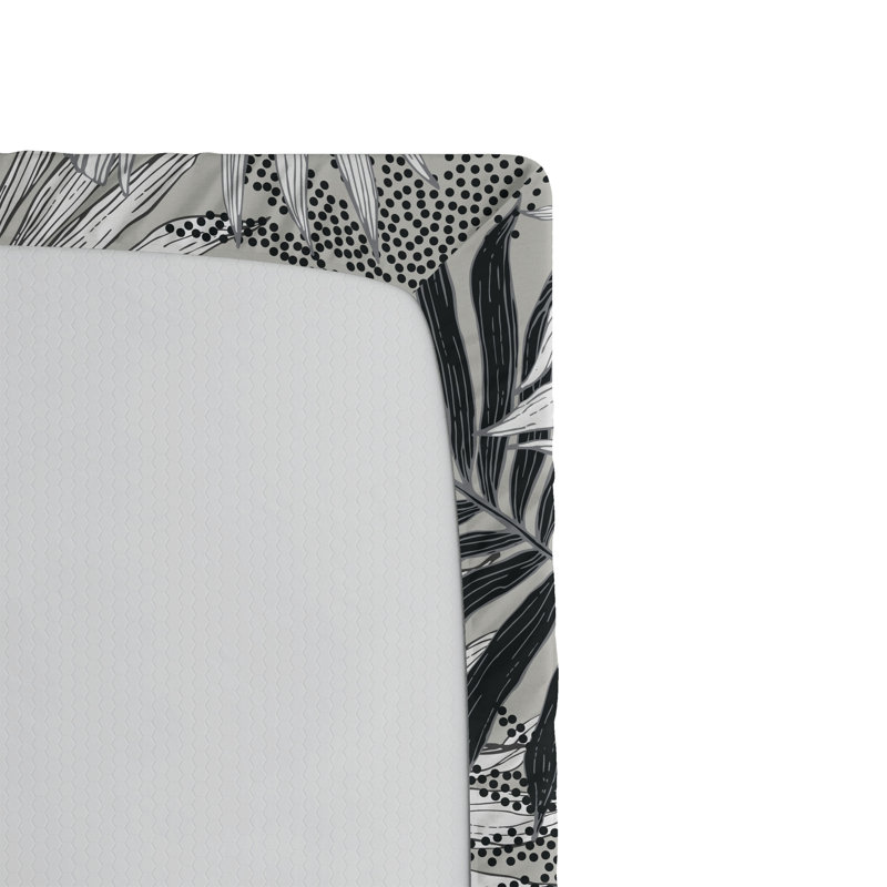 Drap-housse rustique Ambesonne, Gris anthracite, blanc / floral, Full Fitted Sheet
