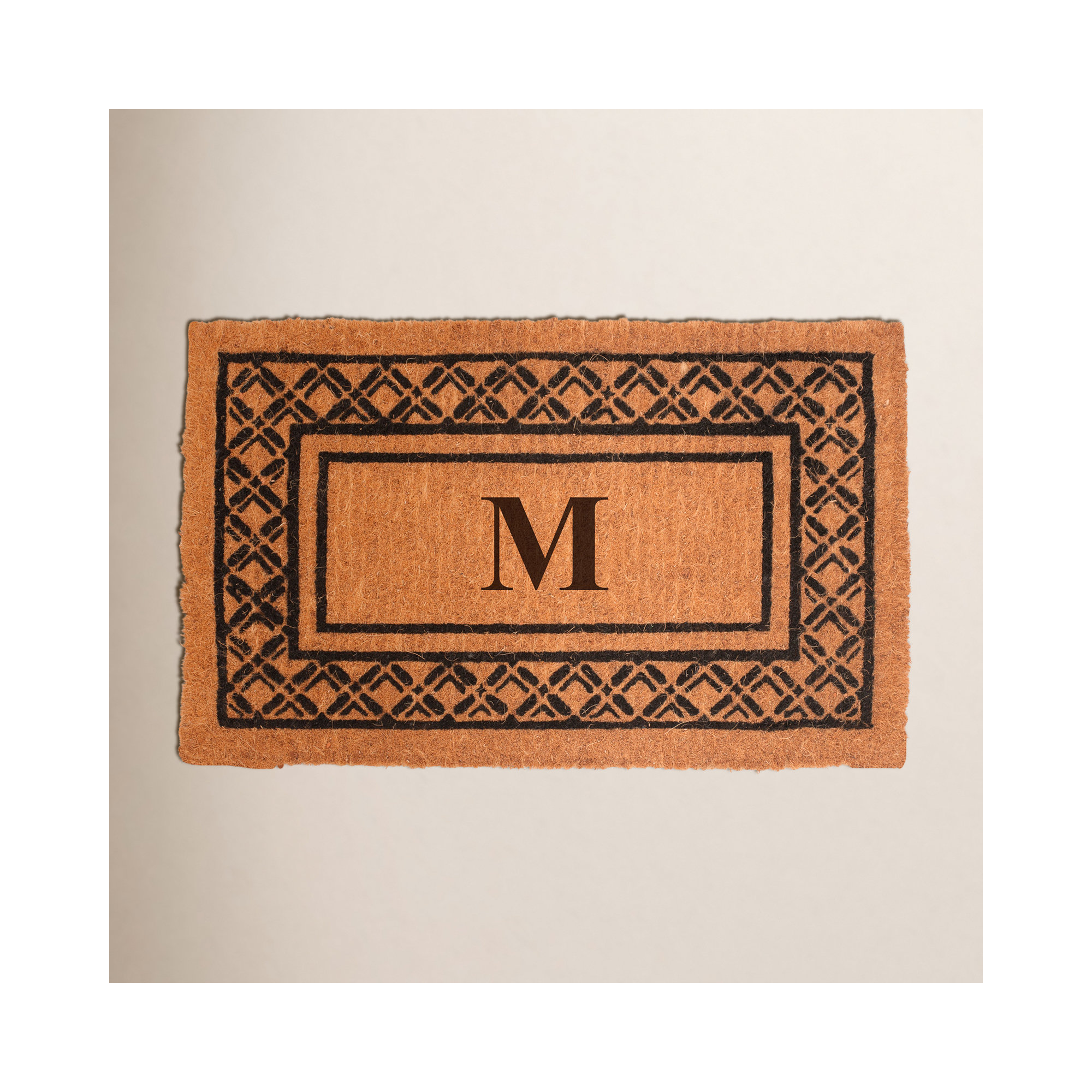 Belamy Monogrammed Welcome Outdoor Doo Mat, M, 2'6" x 4'