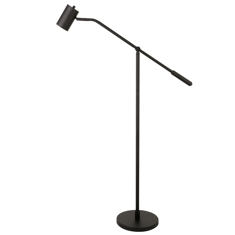 Willis 60'' Swing Arm Floor Lamp, Black, Black