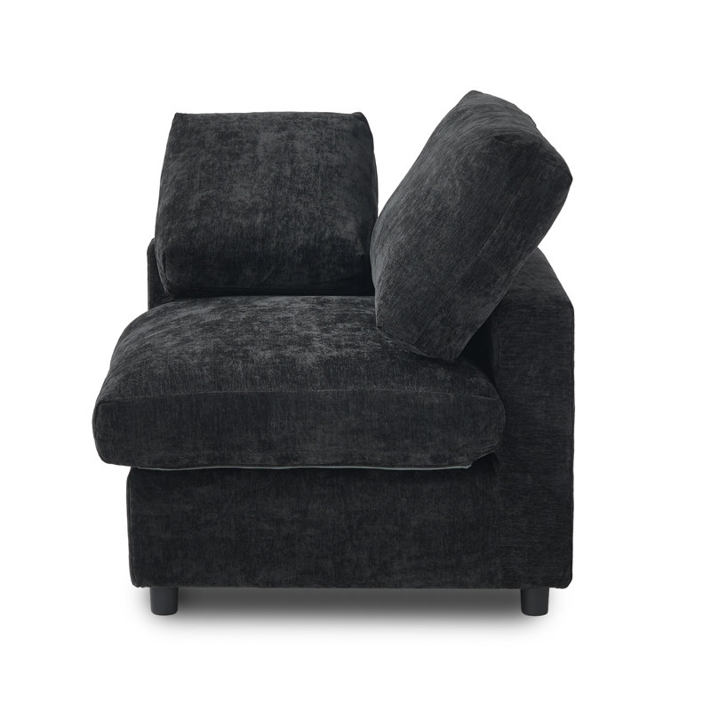 Fauteuil à housse recouverte de tissu, Noir