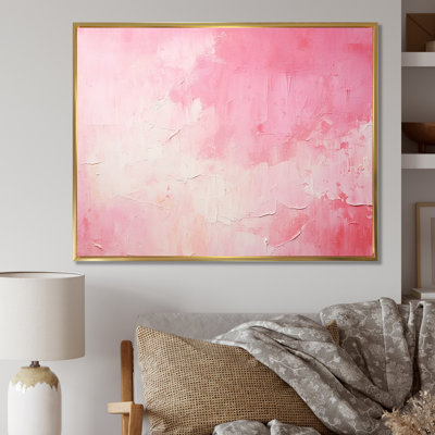 Gold And Pink Minimal Abstract River IV - Fuschia Wall Art
