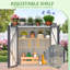 Outdoor Storage Cabinet With Adjustable Shelves And Waterproof Potting Workbench Table