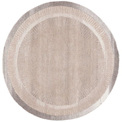 Alysandra Ebony Hand Tufted Wool Cotton Abstract Rug in Ivory/Beige