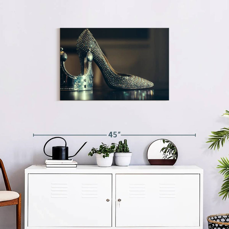 Shuttleworth Silver High Heels, 20" H x 30" W