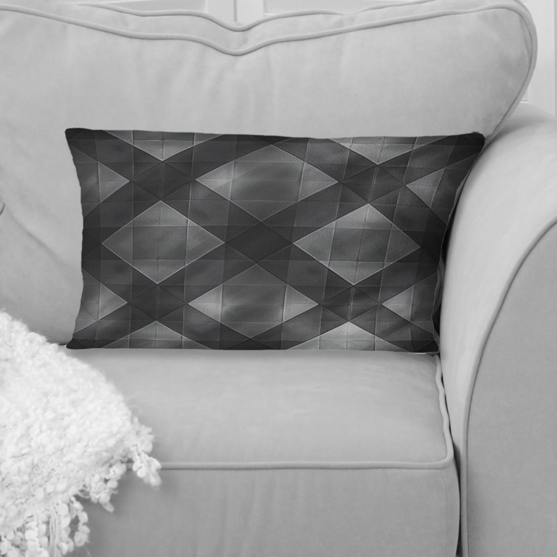 Coussin gris moderne à carreaux gris