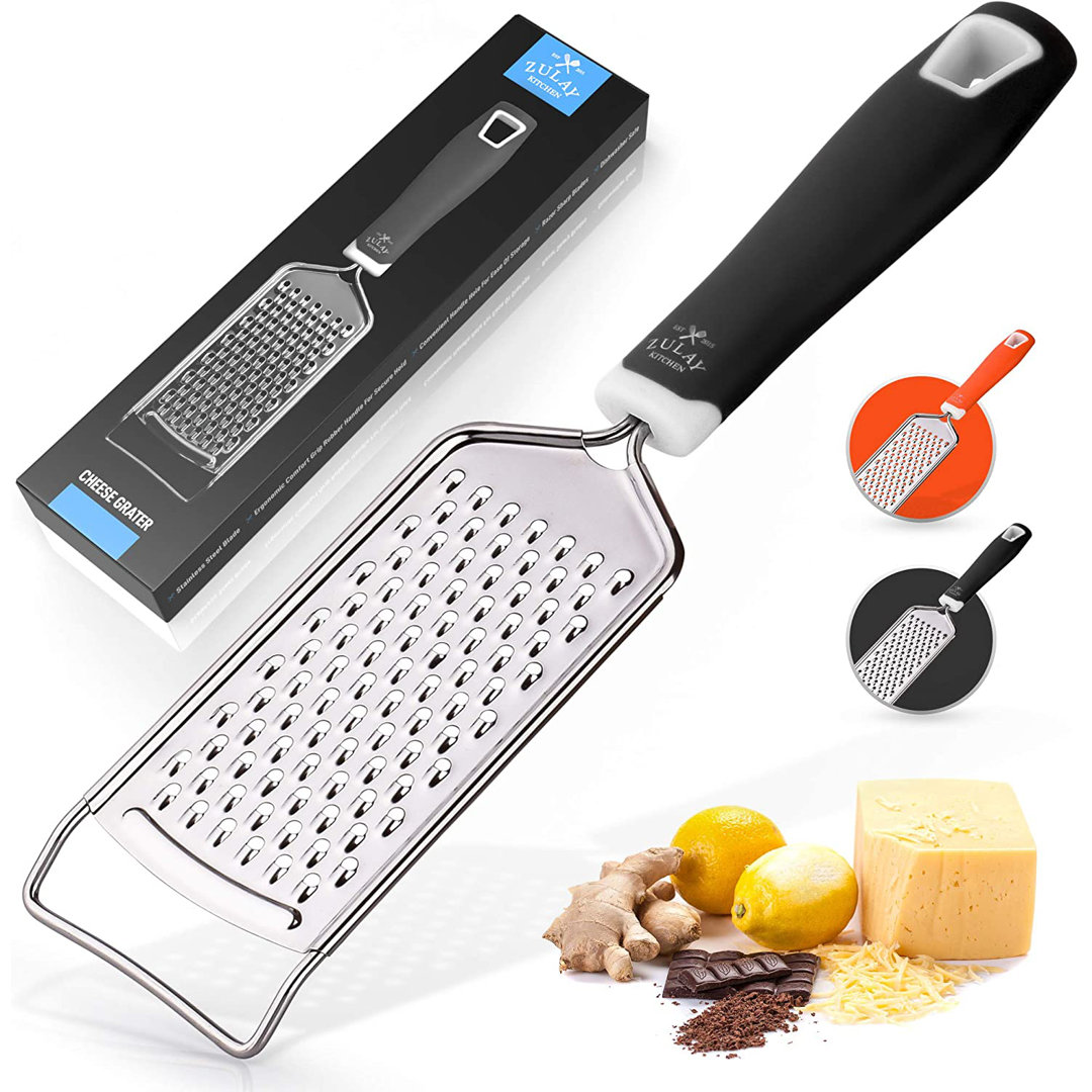 Zulay Kitchen Professional Stainless Steel Flat Handheld Cheese Grater Zulay Kitchen