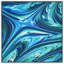 «Ocean Waves II Crystallus», art mural encadré sur toile bleu brillant