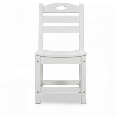 Ensemble de 2 chaises de salle à manger d'extérieur sans accoudoirs en PEHD, chaises de patio toutes saisons pour la cour arrière, peu encombrantes et confortables