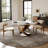 Modern 5/7 Pieces Dining Room Sets, Pre-Assembly Round Dining Table Sets, Sintered Stone Tabletop Kitchen Dining Table Set With Upholstered Chairs-513135133-513135134-513135130