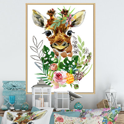 Girafe, animaux sauvages - Illustration sur toile