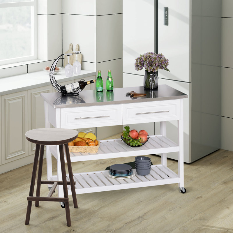 London Kitchen Island, White
