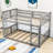 Bainet Twin Over Twin Wooden Bunk Bed With Ladder, White-262937683