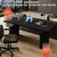 Bureau électrique noir / brun à hauteur réglable Italian Luxury | Table d'étude de bureau à domicile | Poste de travail de salon-397622130-397622132