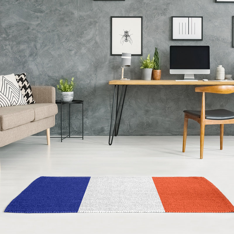 Tapis de zone en poly retour à rayures de football denver, Rectangle 5 pi x 7 pi