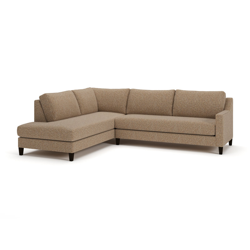 Baker 2-PC Upholstered Sectional, Left Hand Facing, Valet Bran