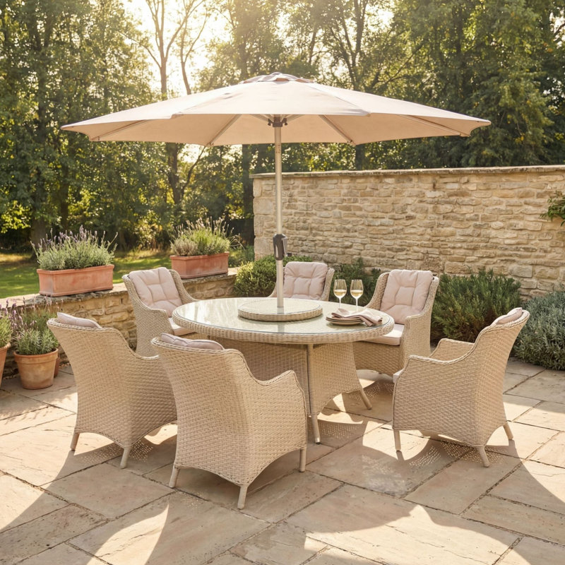 6 - Person Patio Dining Set with Oval Table , Cushions Included