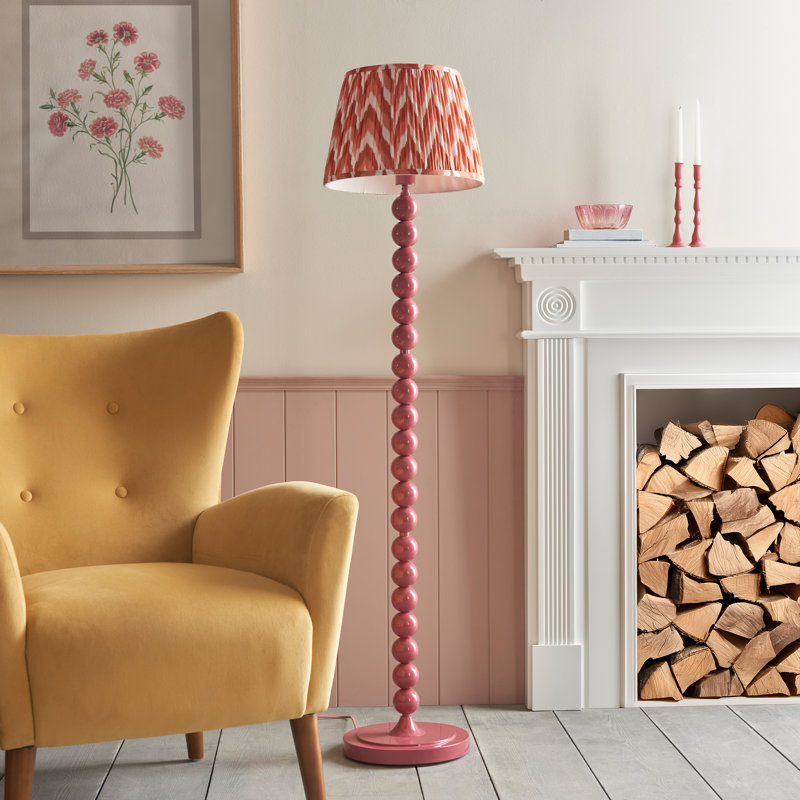 Higgledy 153.2cm Traditional Floor Lamp, Pink, Orange/White