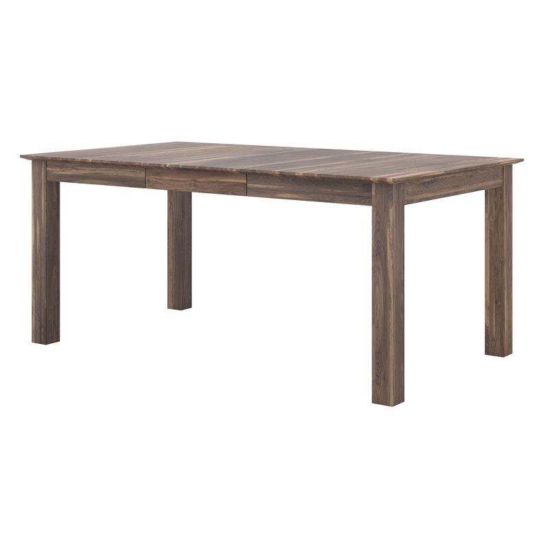 Table de salle à manger extensible en bois de noyer naturel, L 60 po x l 40 po