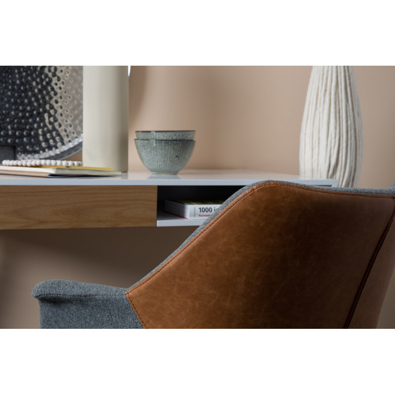 Doulton Armchair, Brown/Gray Faux Leather